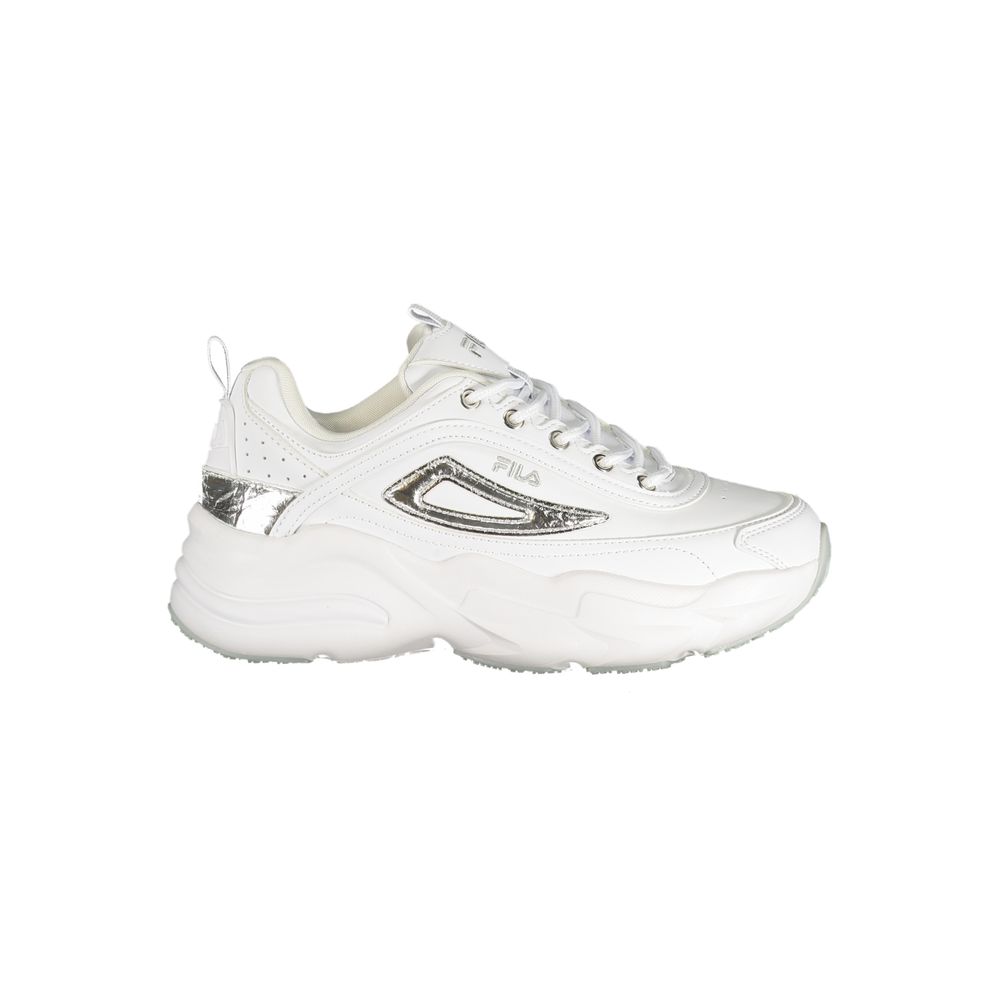White Polyurethane Women Sneaker