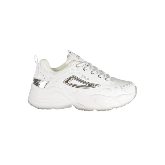 White Polyurethane Women Sneaker
