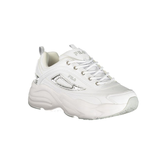 White Polyurethane Women Sneaker