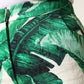 White Green Leaf High Waist Trousers Pants