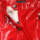 Red Glossy Polyester Cargo Boot Cut Pants