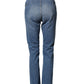 Blue Distressed Washed Cotton Denim Jeans