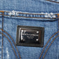 Blue Distressed Washed Cotton Denim Jeans