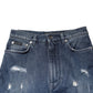 Blue Distressed Washed Logo GRACE Denim Jeans