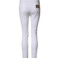 White Distressed High Waist Denim Jeans
