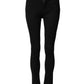 Black Cotton Skinny Mid Waist Denim Jeans