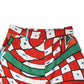 Multicolor Geometric Pattern Straight Pants