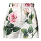 White Floral Print High Waist Hotpants Short