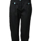 Black Wool Stripes Cropped Trouser Pants