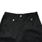 Black Wool Stripes Cropped Trouser Pants