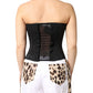Black Silk Lace Bustier Corset Strapless Top