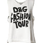 White Graphic CrewNeck Sleeveless Tank T-shirt