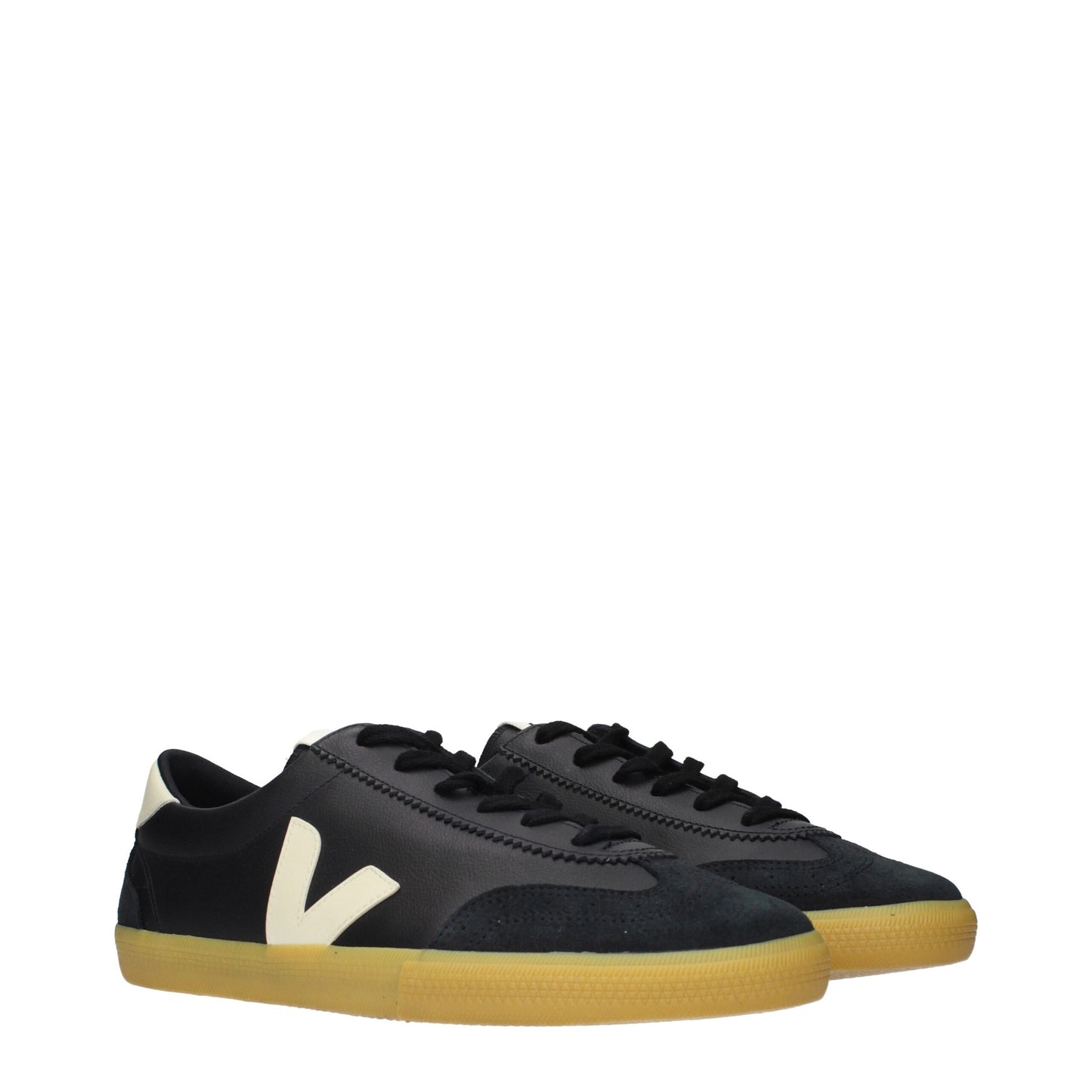 Black Leather Low Top Sneakers