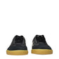 Black Leather Low Top Sneakers