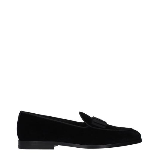 Black Velvet Slip-On Loafers