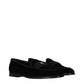 Black Velvet Slip-On Loafers