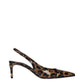 Brown Leather Stiletto Heel Sandals