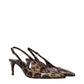 Brown Leather Stiletto Heel Sandals