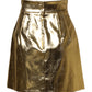 Gold Acetate Crystal High Waist Mini Skirt