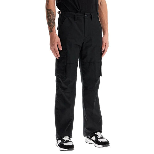 Black Cotton Cargo Pants