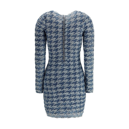 Blue Cotton Casual Dress