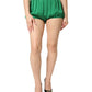 Green Silk High Waist Women Hot Pants Shorts