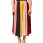 Multicolor Viscose High Waist Midi Skirt