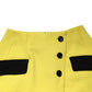 Yellow Wool Buttoned High Waist Mini Skirt