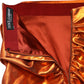 Metallic Orange Viscose High Waist Mini Skirt