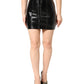 Black Nylon Eyelet Detail Coated Mini Skirt