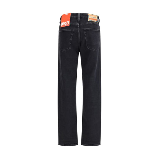 Black Cotton Relaxed Fit Jeans