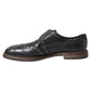Black Leather Monk Strap Studded Dress Shoes