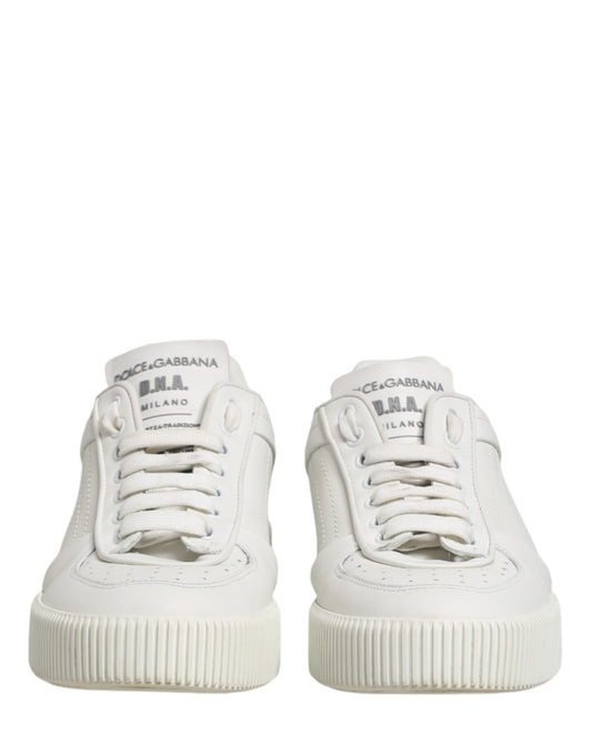 White MIAMI Calf Low Top Men Sneakers  Shoes