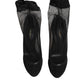 Black Nylon Stretch Mesh Sock Boots  Shoes