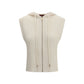 White Wool Sleeveles Sweater