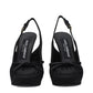 Black Satin High Heel Pumps