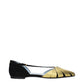 Black Leather Flat Sandals