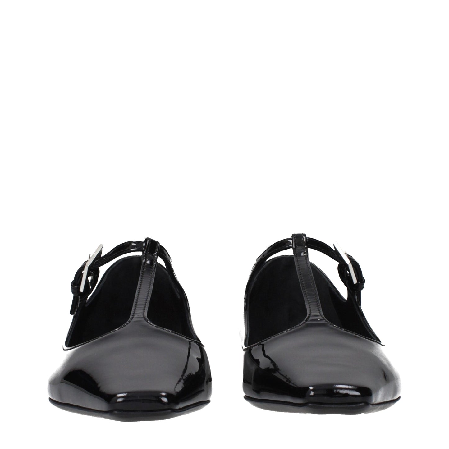Black Leather Ballet Flats