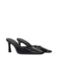 Black Leather Flat Sandals