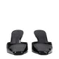 Black Leather Flat Sandals