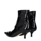 Black Leather Ankle Boots