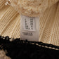 Beige Black Short Sleeve Button Cardigan Sweater
