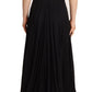 Silk Black Studded Sleeveless A-line Max Dress