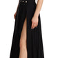Silk Black Studded Sleeveless A-line Max Dress