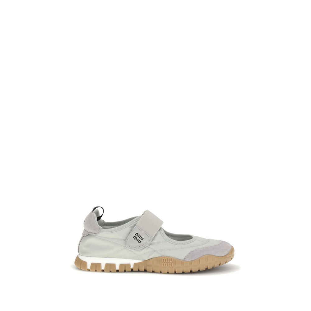 Gray Recycled Polyamide Ballet Flats