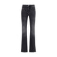 Black Cotton Bootcut Jeans