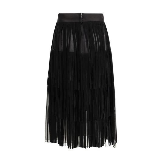 Black Silk Long Skirt