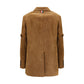 Beige Calf Leather Bos Taurus Coat