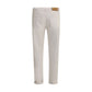 Beige Cotton Straight-Leg Jeans
