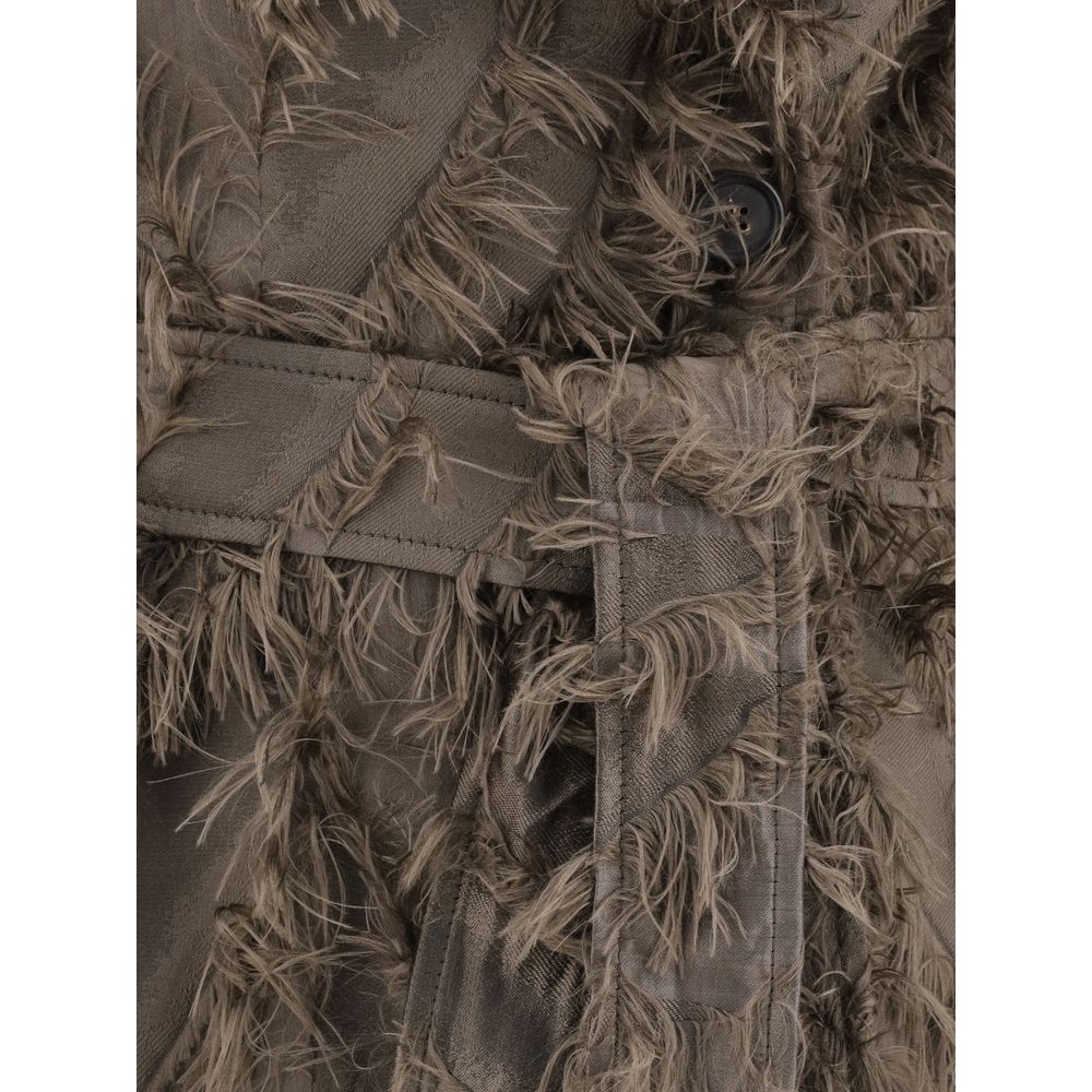 Brown Polyester Coat